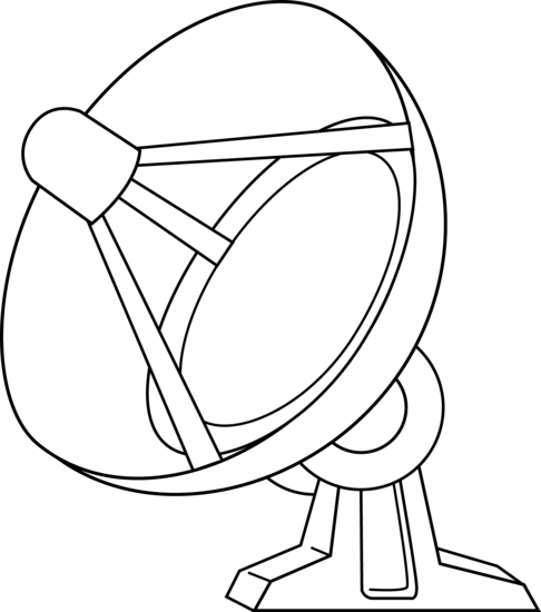 Jpg Royalty Free Library Clipart Satellite Dishes - Satellite Dish Line Art (486x550), Png Download