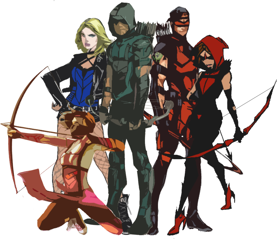 Roy Mia Dearden (speedy) Emiko (red Arrow) Oliver Queen - Red Arrow And Black Canary (959x815), Png Download