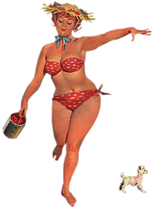 Fat Women Hilda Pin Up - Hilda Pin Up Png (375x483), Png Download