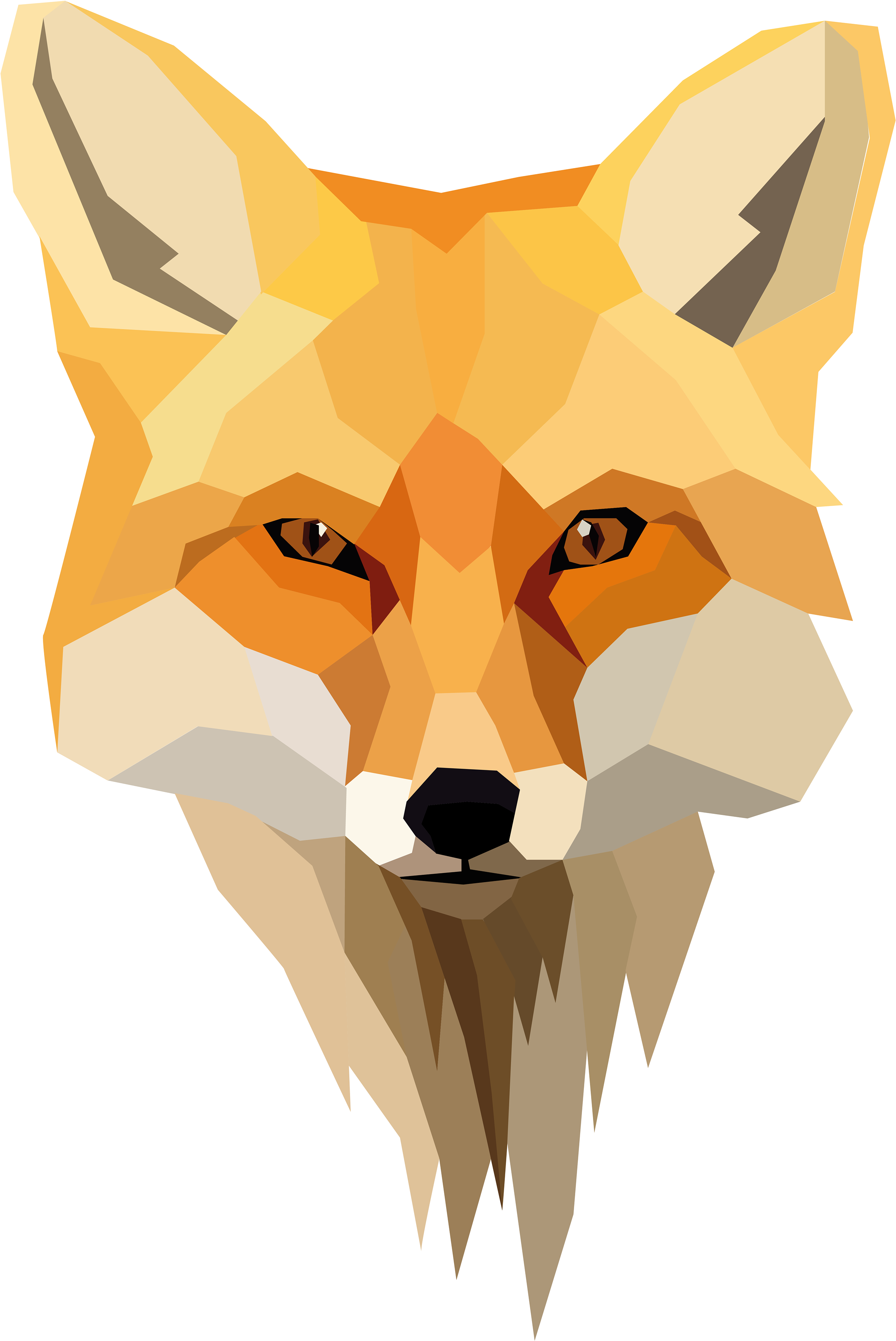 Geometric Fox Art Png Free - Fox Art (3840x3840), Png Download