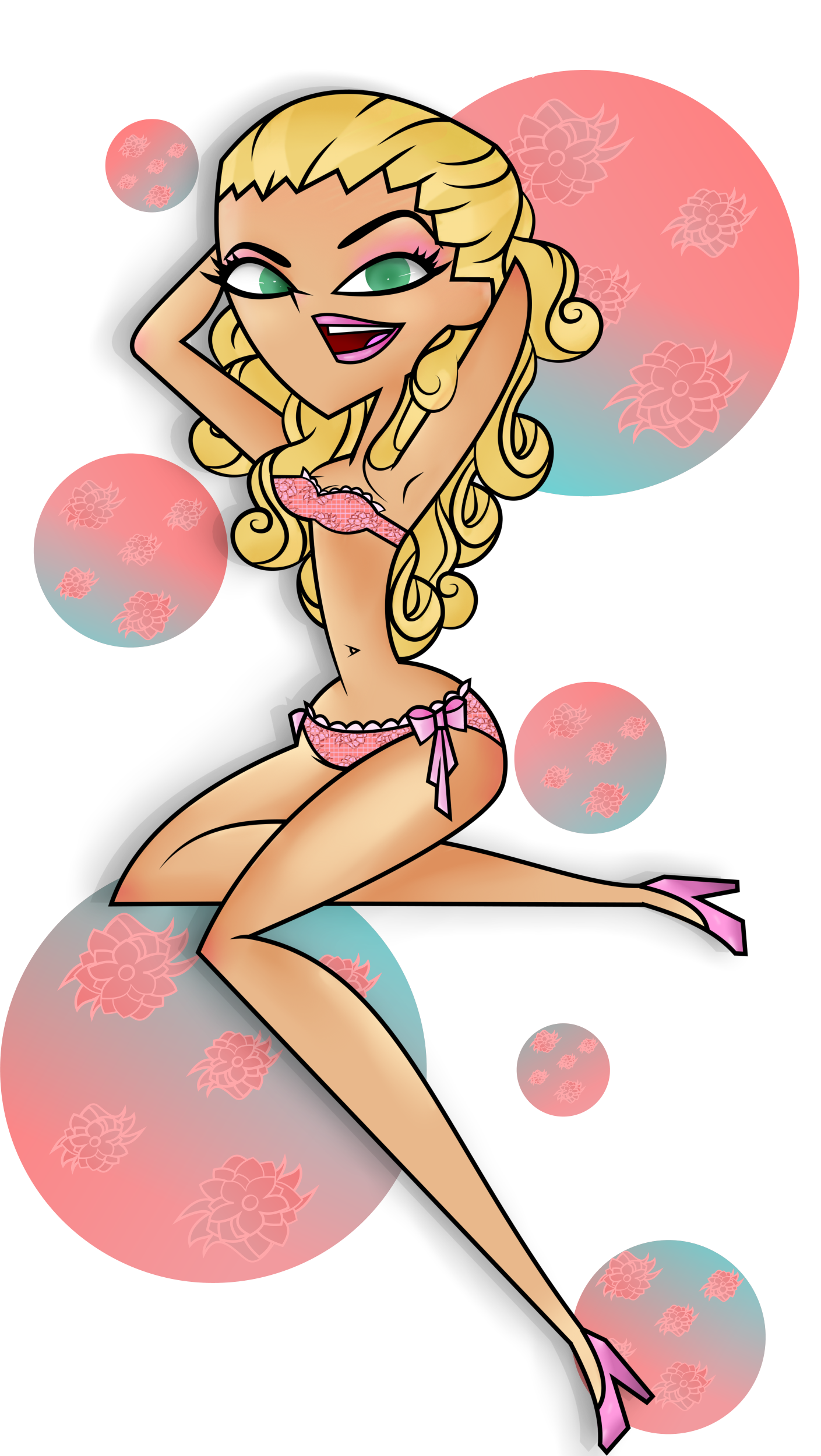 Dakota Pin Up 2 - Cartoon (1409x2500), Png Download