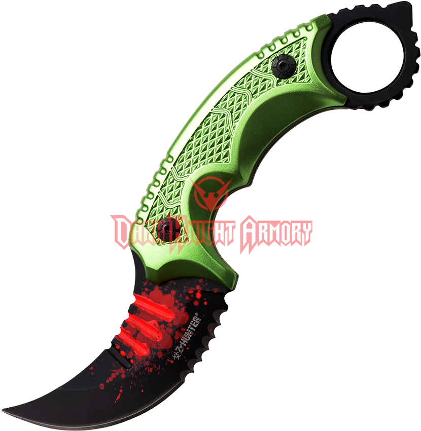 Zombie Slayer Green Karambit - Inverted Knife (850x850), Png Download