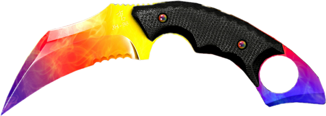 Karambit Freetoedit - Black Squad Rainbow Karambit (671x240), Png Download