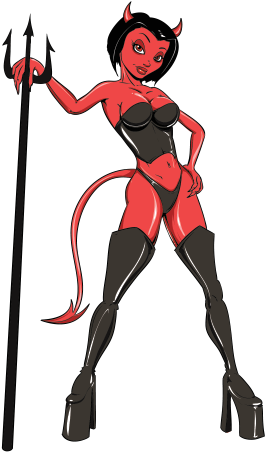 Printed Vinyl Sexy Evil Stickers Factory - Sexy Devil Cartoon (600x600), Png Download