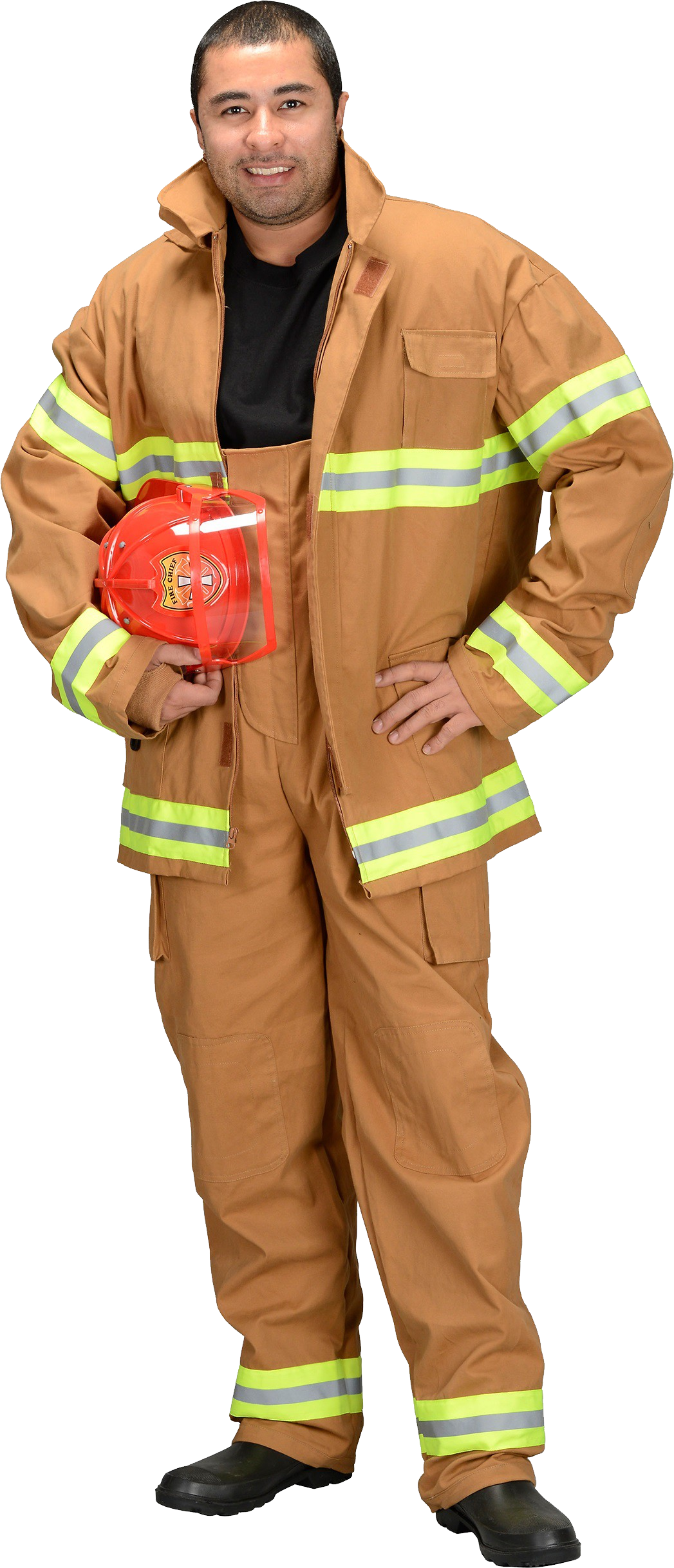 Adult Firefighter Fancy Dress Costume (1047x2434), Png Download