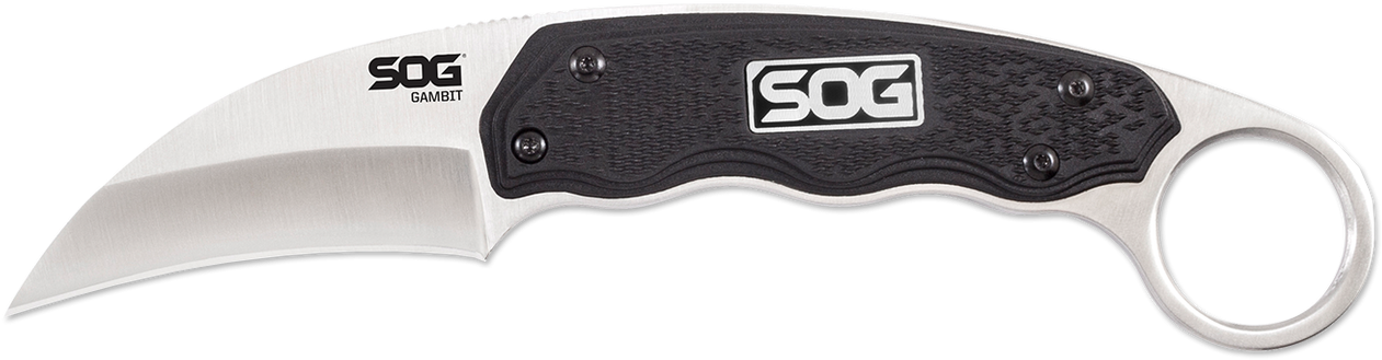 Key West Knife Works - Sog Gb1001-cp Gambit Fixed-blade Knife (1280x525), Png Download