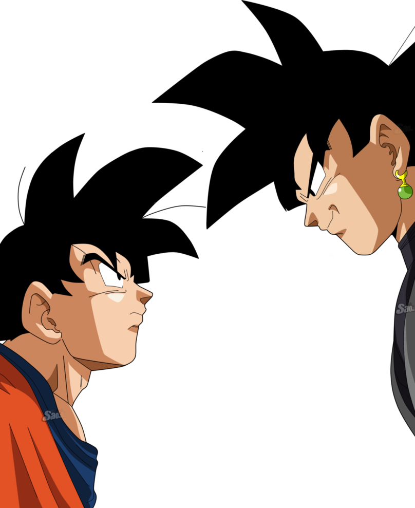 Goku Vs Goku Black By Saodvd - Goku Vs Black Goku Png (808x989), Png Download