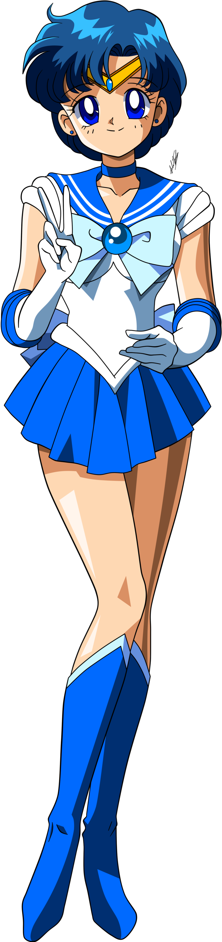 Sailor Mercury - Sailor Mercury Png (1600x3083), Png Download