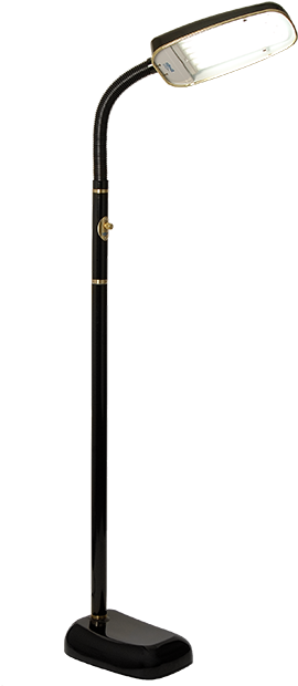 Black 70 Watt Full Spectrum Floor Lamp For Light Therapy - Street Light (349x700), Png Download