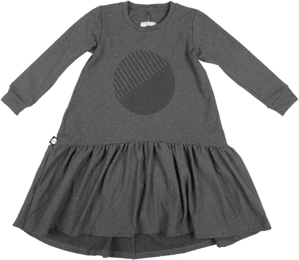 Drop Waist Circle Grey Dress - Little Black Dress (1000x1500), Png Download