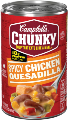 Spicy Chicken Quesadilla Soup - Campbell's Chunky Vegetable Soup (400x400), Png Download