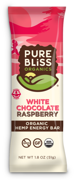 Organic White Chocolate Raspberry Hemp Energy Bars - Protein (600x600), Png Download