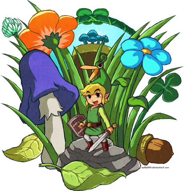 The Legend Of Zelda - Zelda Minish Cap Art (600x624), Png Download
