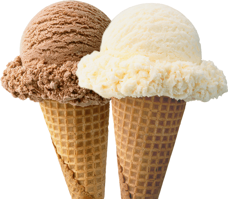 Chocolate And Vanilla Blue Bell Cones - Ice Cream (733x640), Png Download