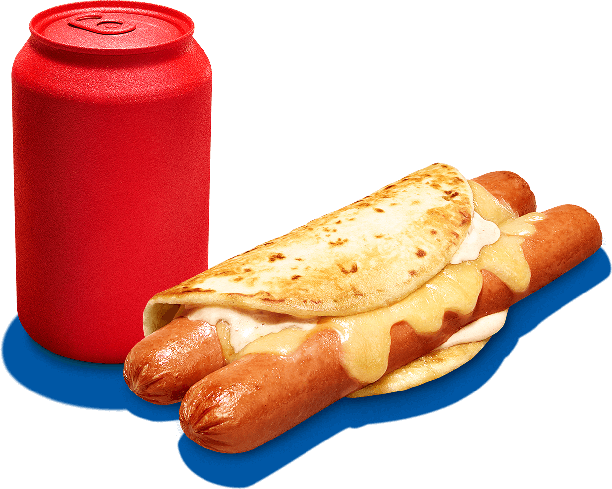 Cheesy Quesadilla Dog - Hot Dog (1236x988), Png Download