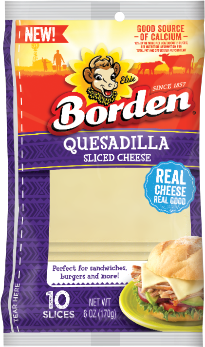 Quesadilla Slices - Borden Swiss Sliced Cheese 5 Oz. Pack (430x720), Png Download