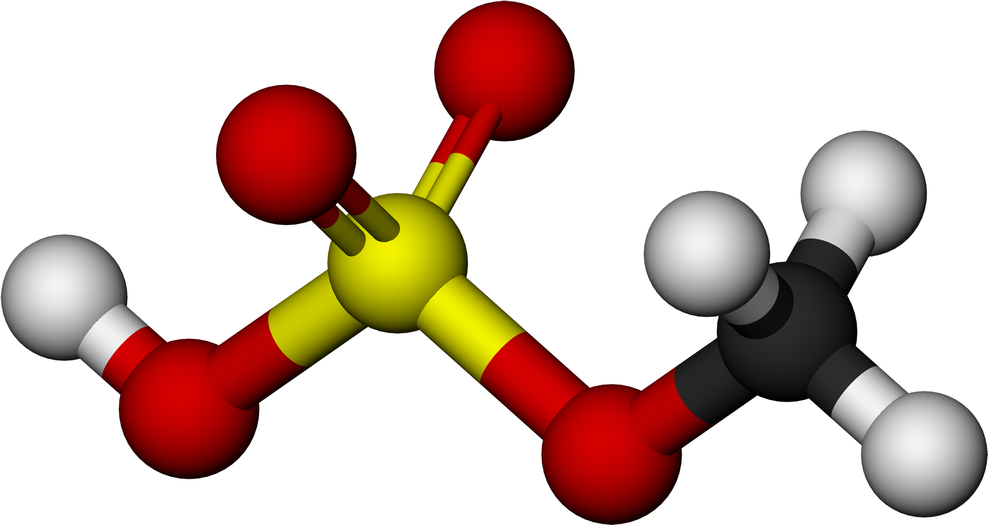 Methyl Bisulfate Molecule 3d Balls By Ahrls - Hydrogen Sulfate Ball And Stick (2000x1079), Png Download