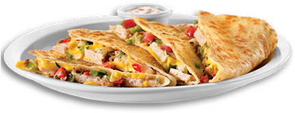 Grilled Chicken & Sausage Quesadilla (436x358), Png Download