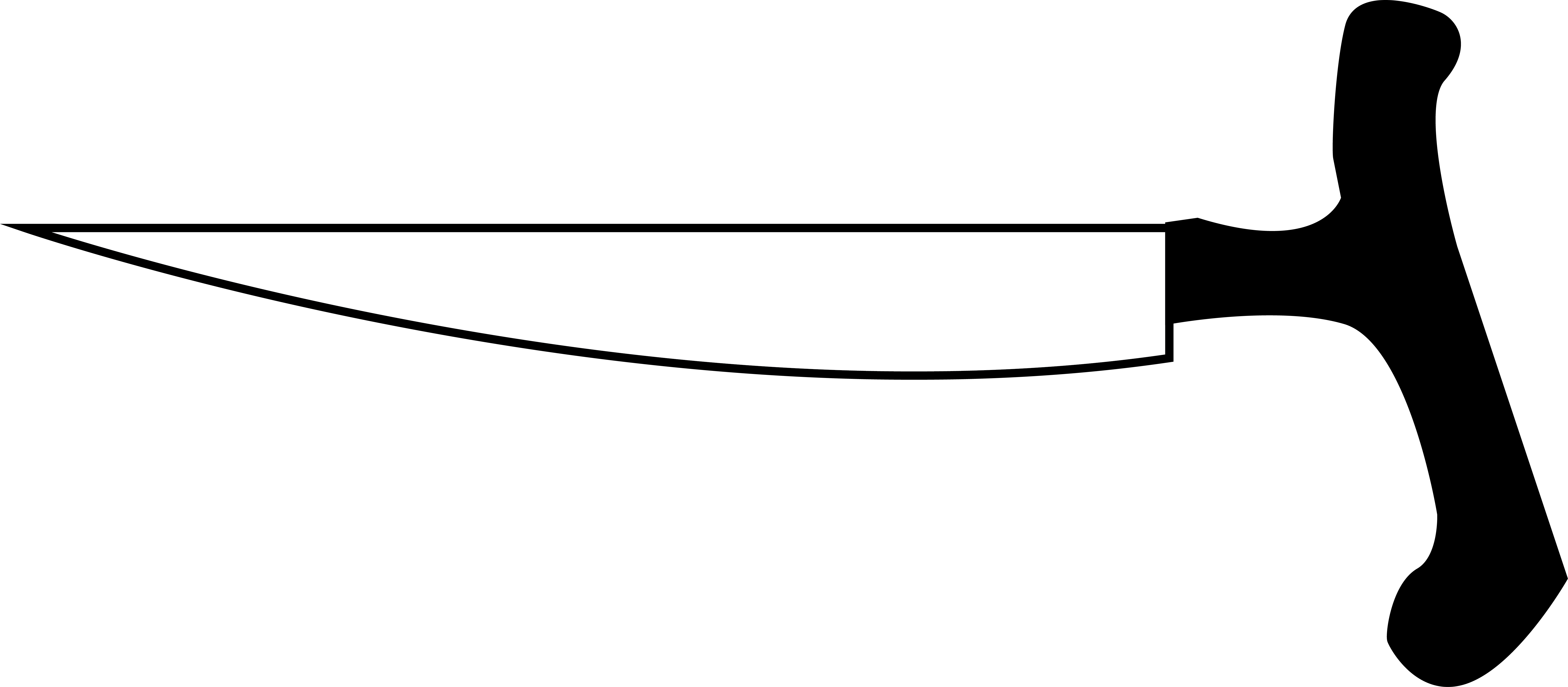 Has A Type Of Butcher Knife That Has A Grip That Keeps - Melee Weapon (7055x3090), Png Download