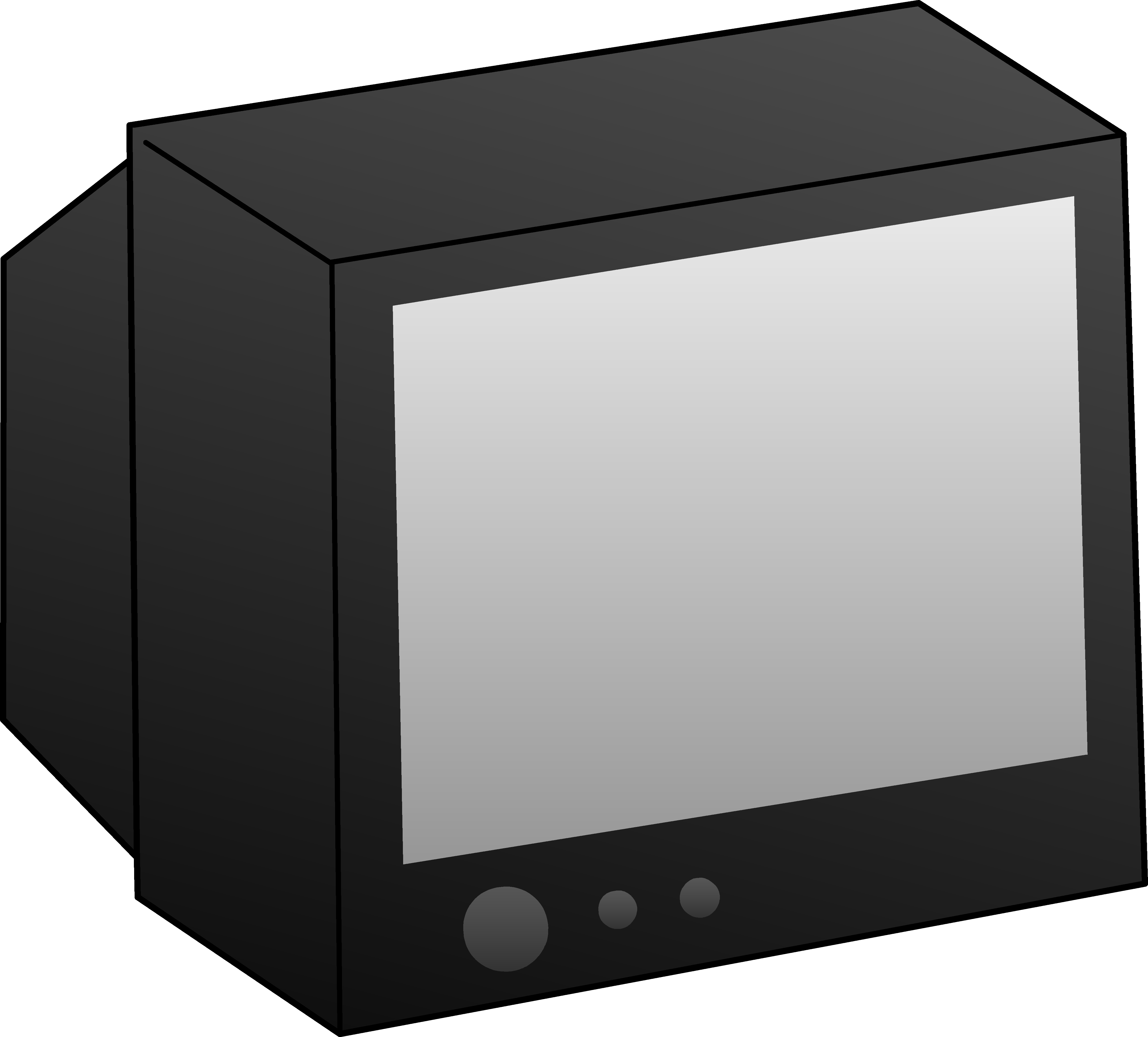 Black Clip Art Free - Television Clipart (4639x4192), Png Download