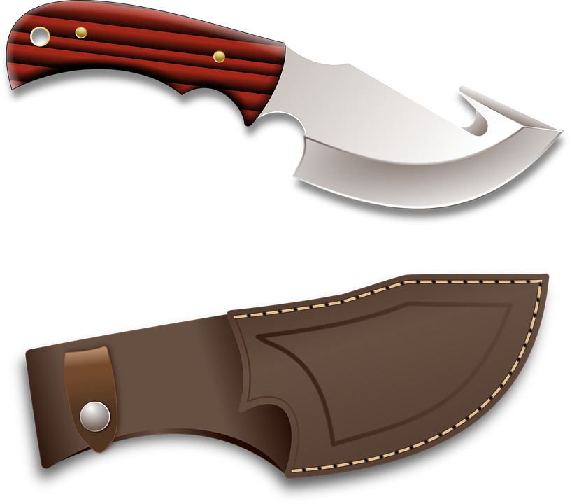 Knives Clipart Hunting Knife - Senjata Tajam (818x720), Png Download