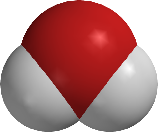 Space Filling Model - H2o Space Filling Model (649x543), Png Download