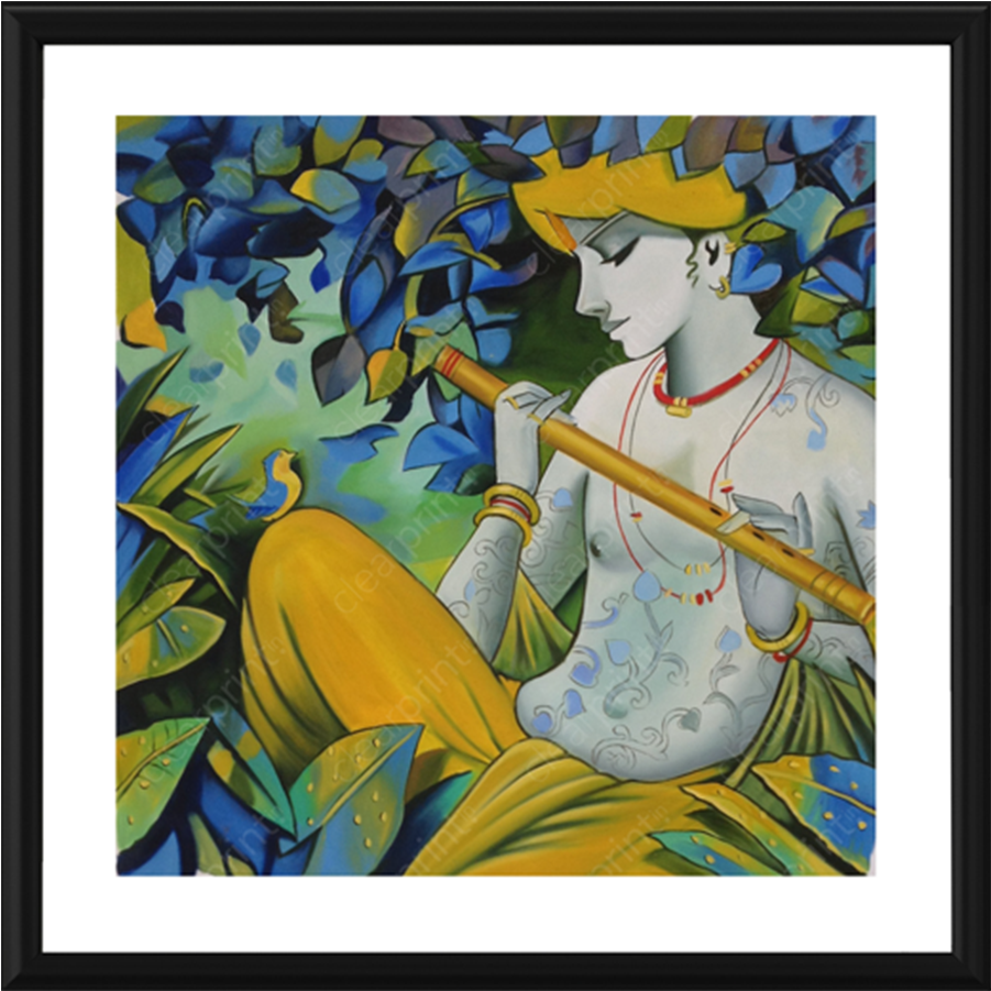 Abstract Art - Dennis0yopen Oil Paintings Indian Krishna Male Printed (900x1500), Png Download