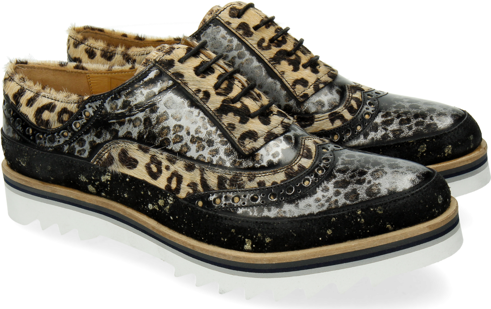 Oxford Shoes Lena 1 Suede Brush Hair On Leo Silver - Suede (1024x1024), Png Download