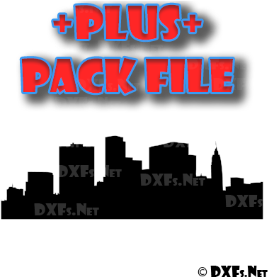 Dxf267-p Cityscape Building Silhouette Modern Retro - Half Circle Design Cnc (400x400), Png Download