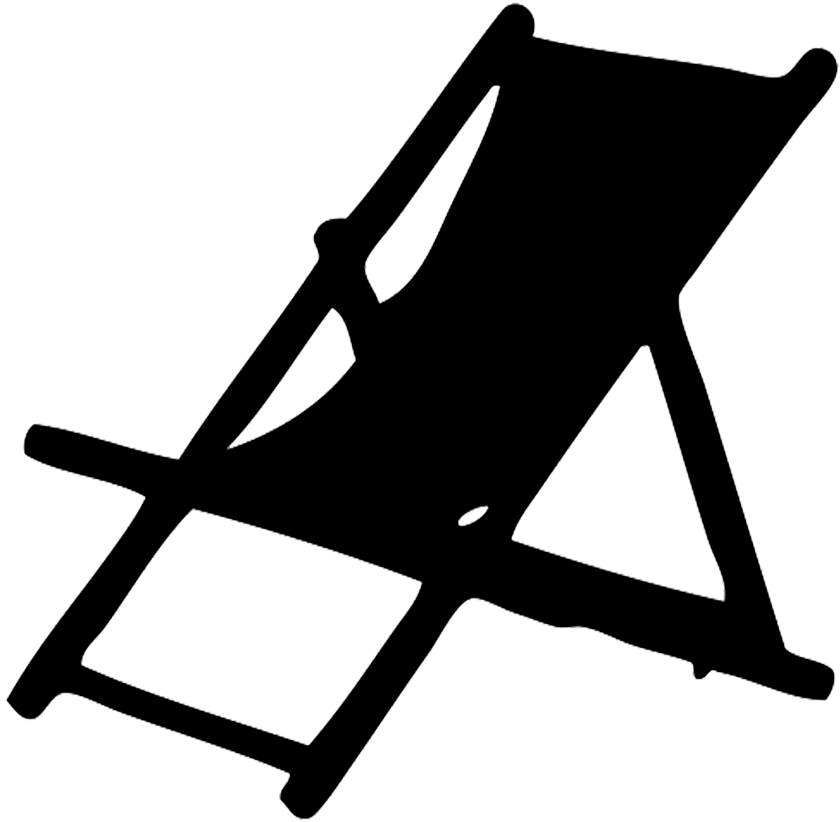 Deck Chair Silhouette - Beach Chair Silhouette Png (886x859), Png Download