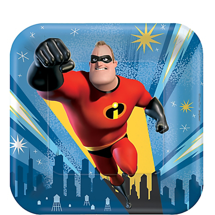 Incredibles 2 Square Dessert Plates 7" - Mr Incredible (441x600), Png Download