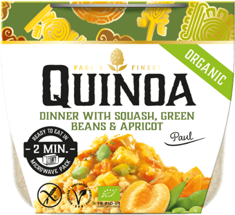 Paul's Quinoa Squash, Green Beans & Apricot Dinner - Pauls Organic Pauls Cooked Quinoa & Basil Pesto (400x480), Png Download