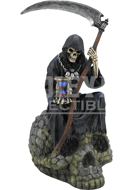 Grim Reaper On Skull - Grim Reaper On Skull Statue (662x662), Png Download