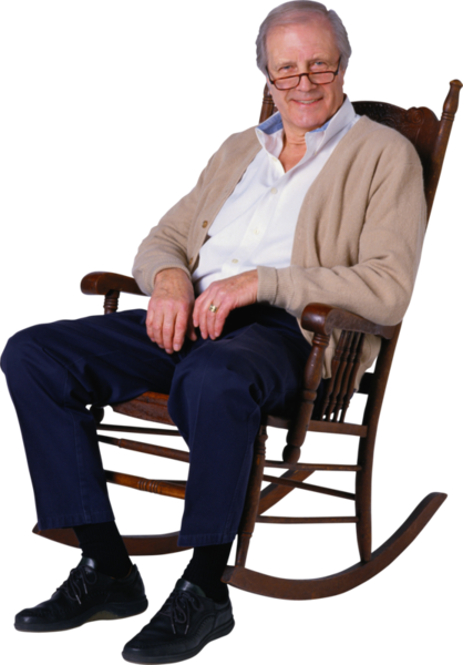 Share This Image - Old Guy In Rocking Chair (418x600), Png Download