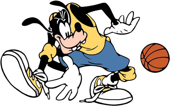 New Classic Mickey Classic Mickey Mickey Goofy Playing - Goofy Basketball (553x348), Png Download