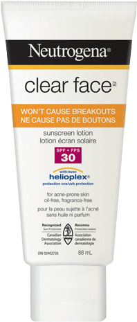 Neutrogena Clear Face® Lotion Spf 30 - Neutrogena Clear Face Sunscreen Lotion Spf 55 3 Fl (483x485), Png Download