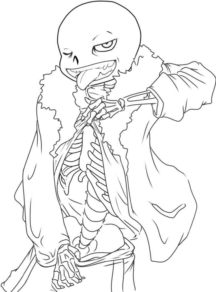 Free Colouring Page Of Sans From Undertale - Undertale Coloring Pages Sans (735x1088), Png Download