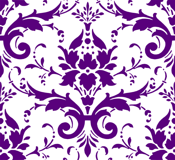 Purple And White Damask (600x549), Png Download