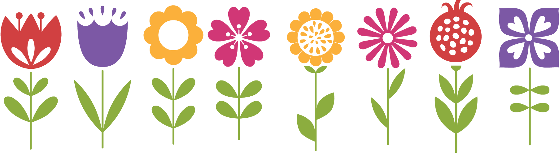 Cartoon Flowers - Flowers - Thanks For Watching Me Grow (1871x522), Png Download