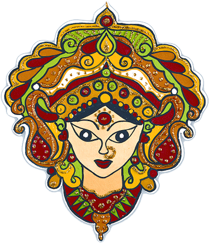 Durga Maa Face Drawing (500x500), Png Download