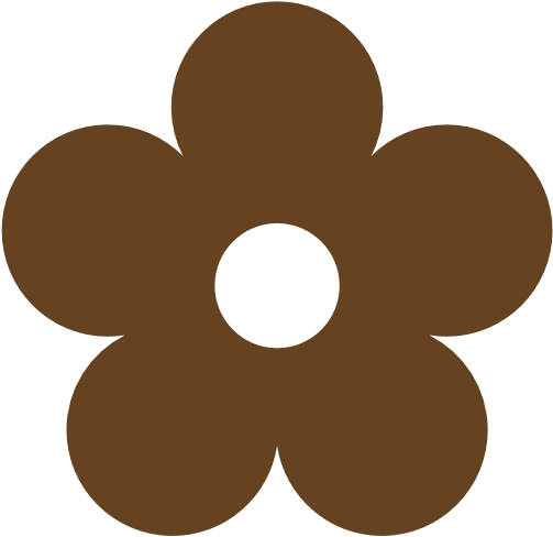 Brown Color Clipart - Clip Art Dark Blue Flower (555x550), Png Download