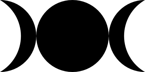 Free Vector Triple Goddess Clip Art - Triple Moon (600x300), Png Download