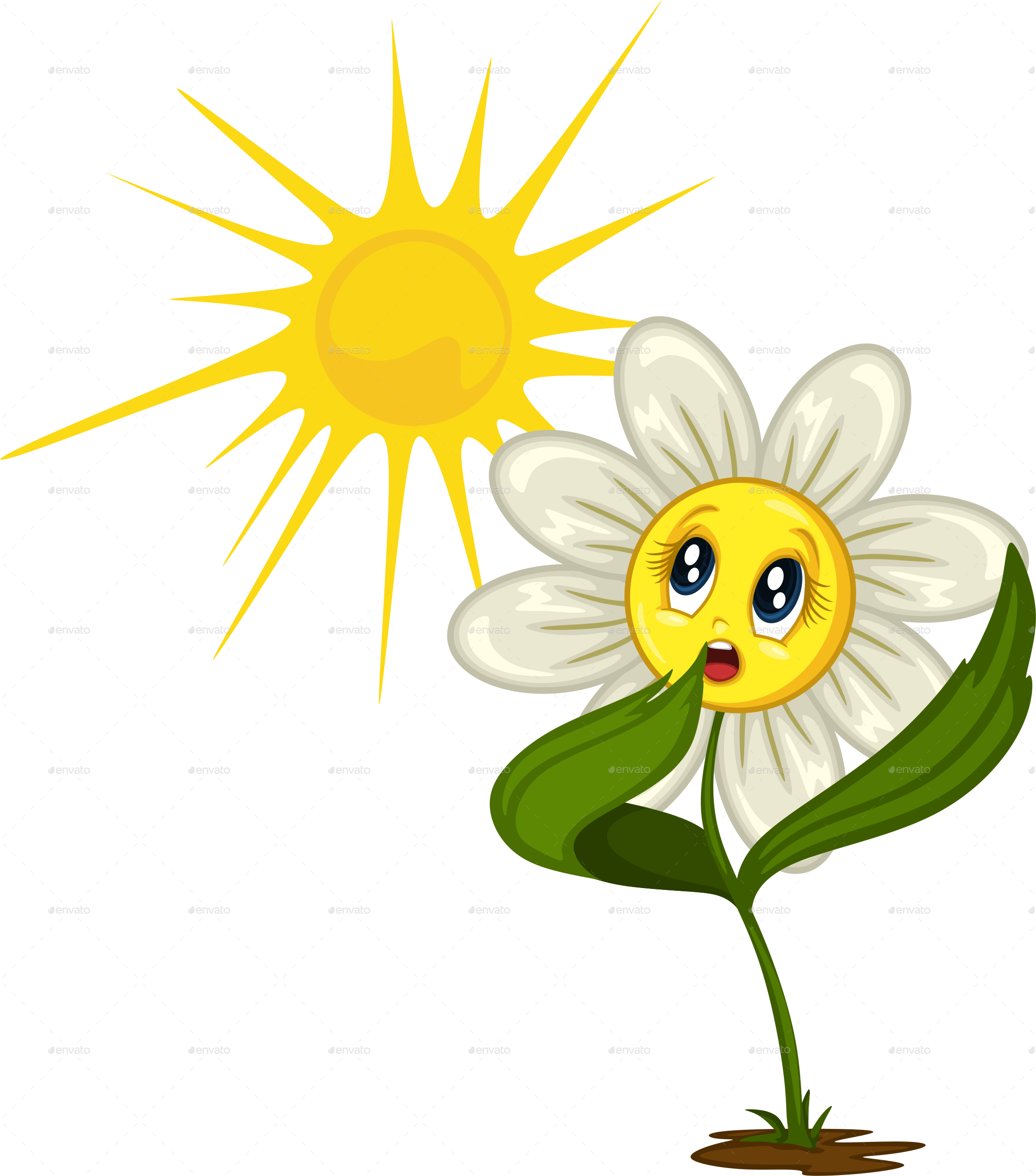 Cartoon Daisy Stickers For Different Situations Anaboo - Illustration (2219x2520), Png Download
