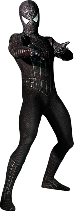 Hot Toys Spider-man Black Suit Version Sixth Scale - Spider Man Black Png (255x725), Png Download