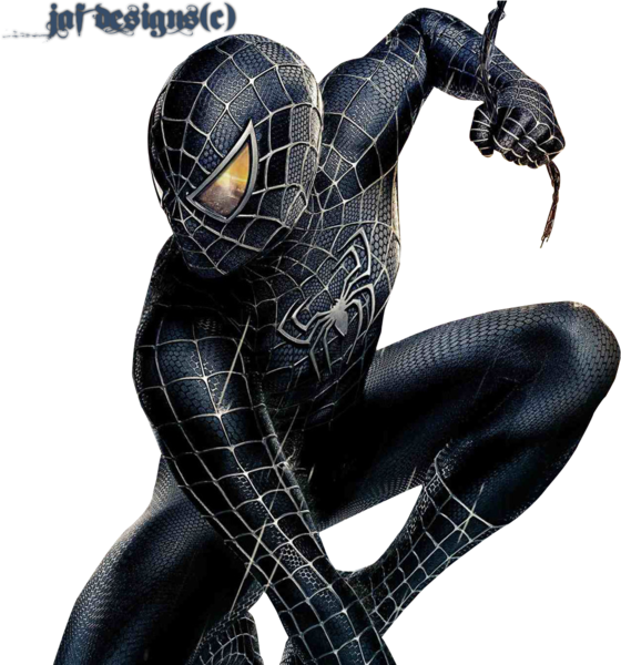 Black Spiderman - Spider Man 3d Hd (560x600), Png Download