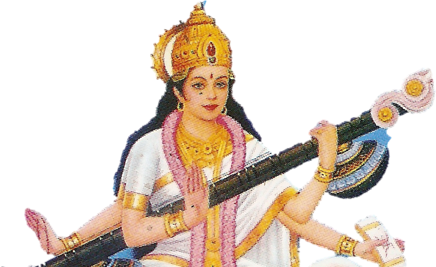 Goddess Saraswati Png Download - Saraswati Mata (987x518), Png Download