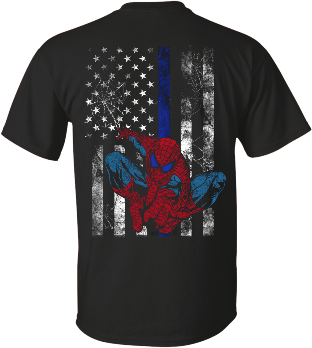 Spiderman Supports The Line - Does My Patriotism T-shirt (1155x1155), Png Download