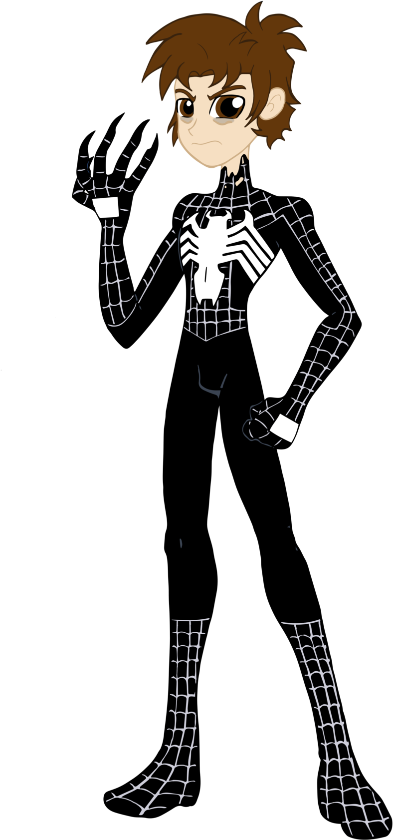Spiders And Magic - Draw Symbiote Spiderman (1024x1864), Png Download