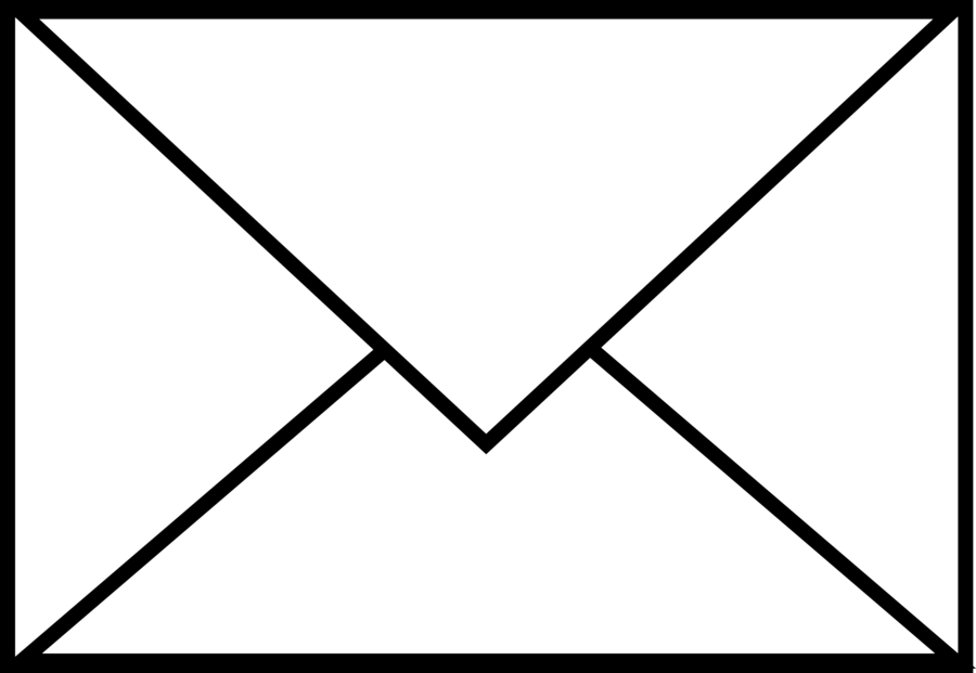 Envelope Black And White Clipart Envelope Paper Clip - Letter Cartoon Black And White (900x621), Png Download