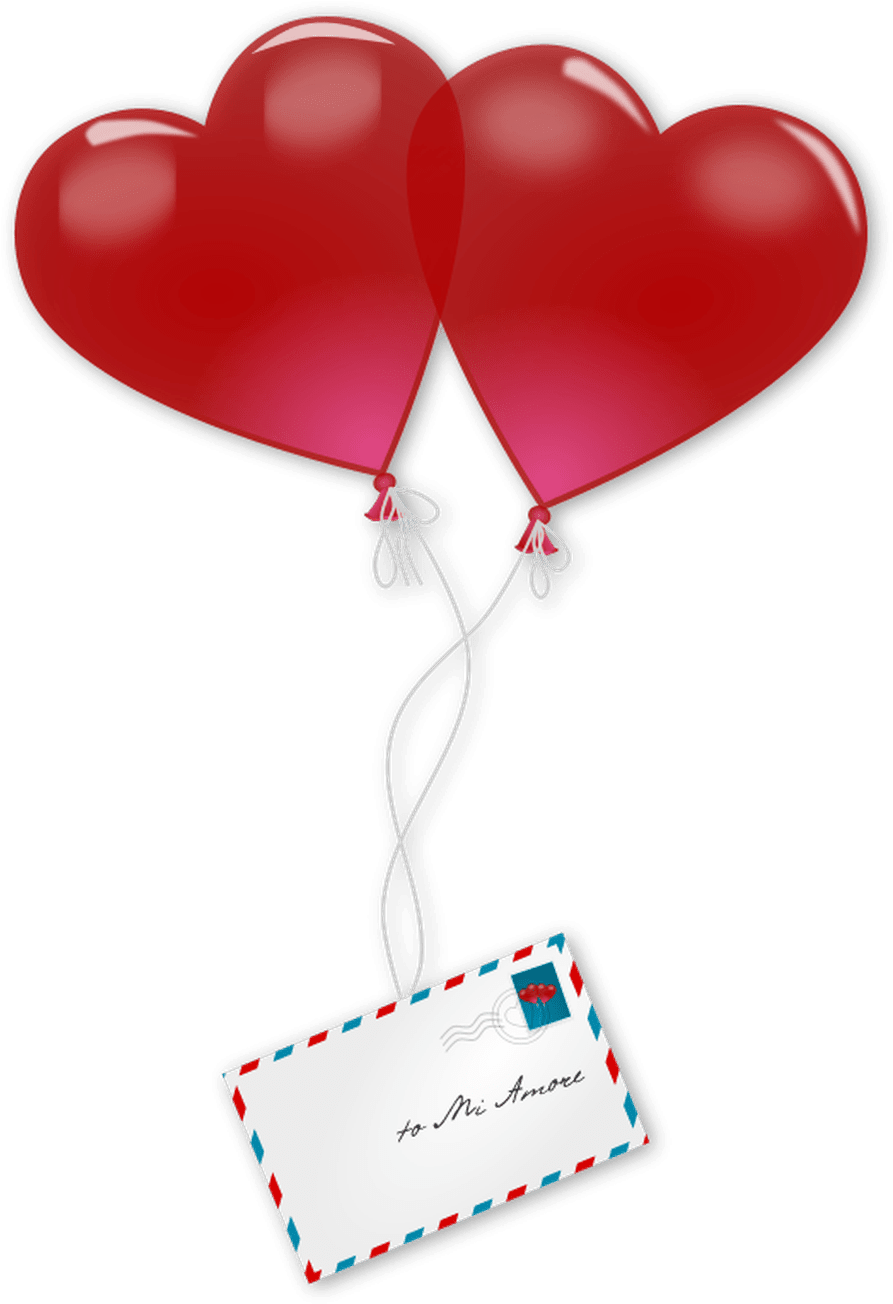 Cute Clipart Envelope - Heart Mail (950x1364), Png Download